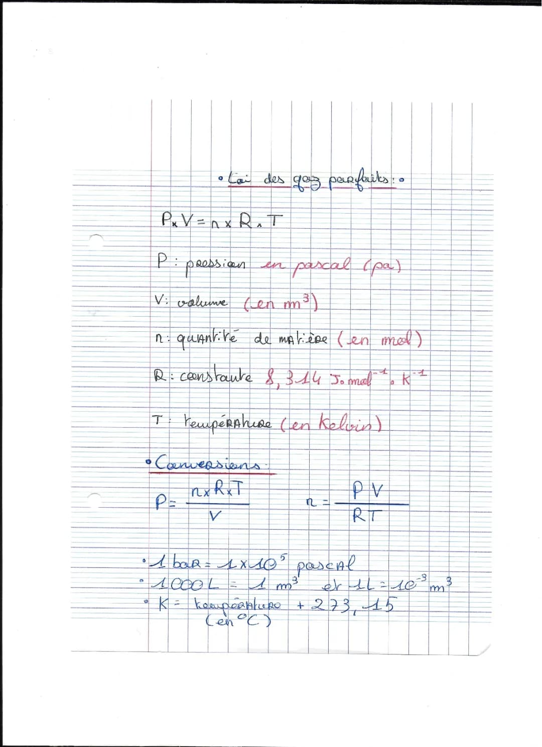 Comprendre la Loi des Gaz Parfaits: Exercices Corrigés et Formules Simples PDF