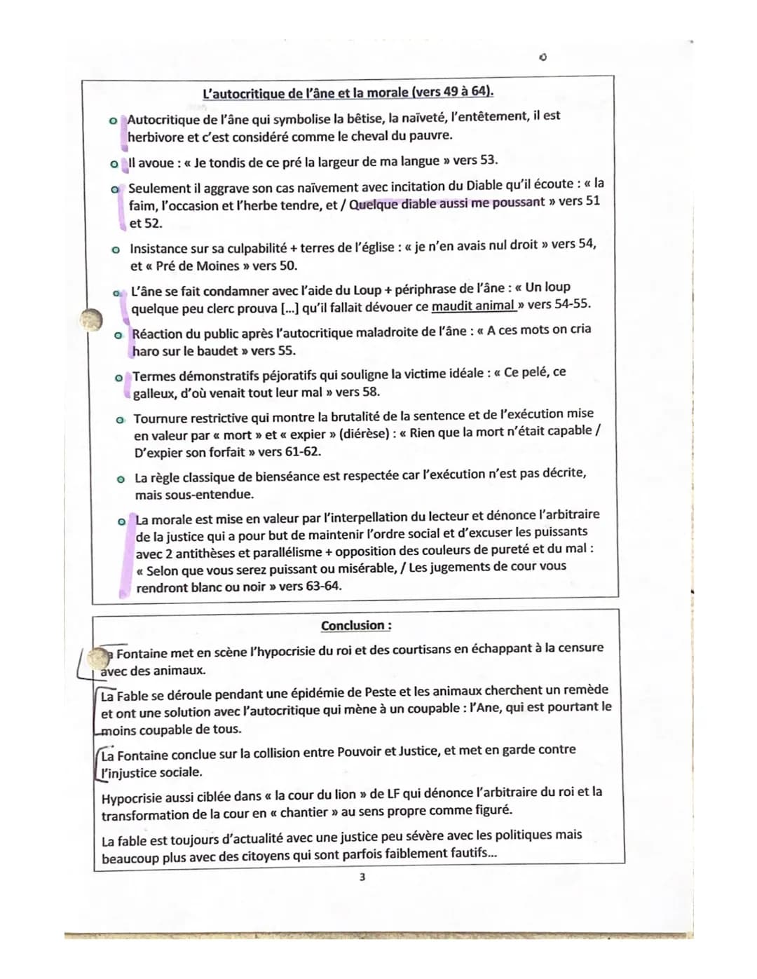 Lecture linéaire 7
FRAIS
Présentation :
o Les fables furent écrites sous
Louis XIV.
o Les fables s'inscrivent dans le
mouvement classique, e