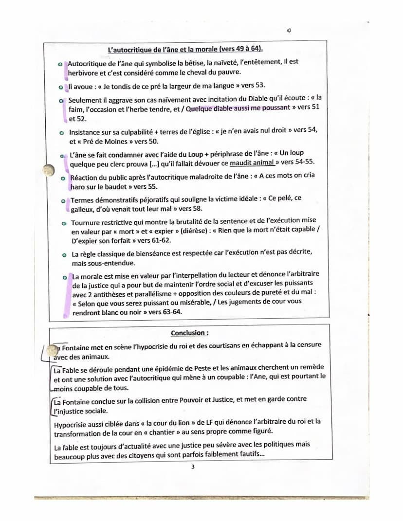 Lecture linéaire 7
FRAIS
Présentation :
o Les fables furent écrites sous
Louis XIV.
o Les fables s'inscrivent dans le
mouvement classique, e