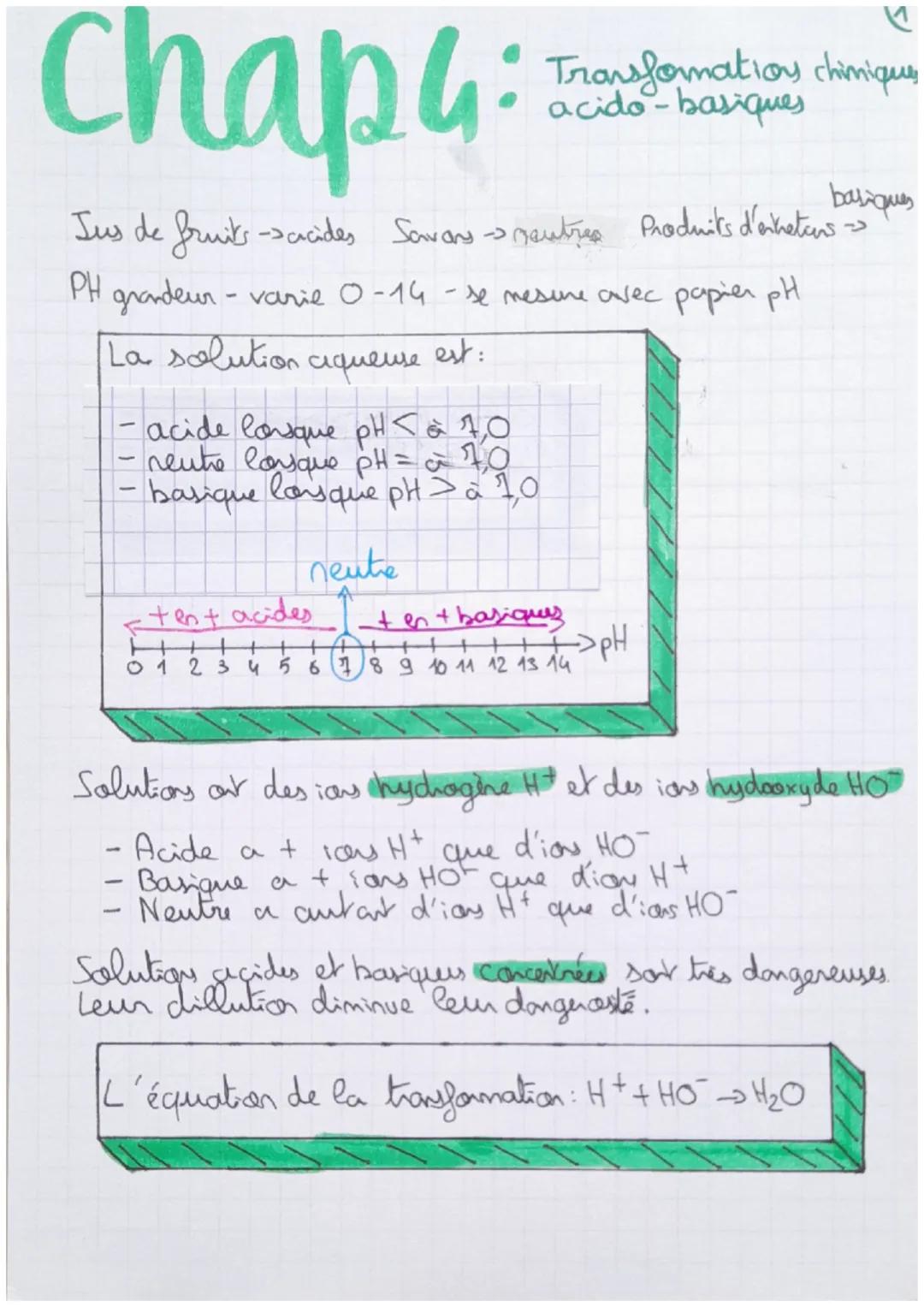 # Chap4:
• Transformation chimique,
acido-basiques

Jus de fruits-acides Savans mentres Produits d'enhetens -> basiques

PH grandeur - varie