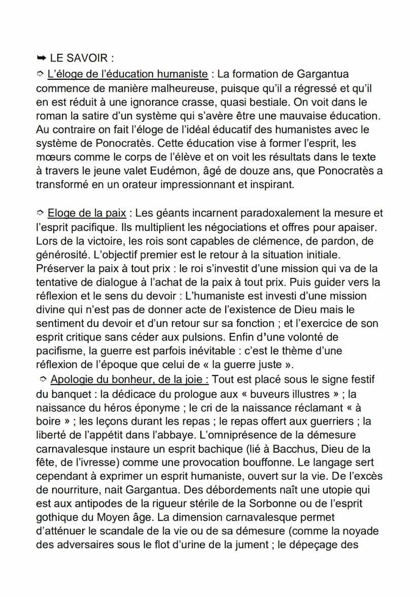FICHE DE DISSERTATION
GARGANTUA // FRANCOIS RABELAIS
GARGANTUA
Auteur : François Rabelais
Date : 1534
Mouvement littéraire : L'Humanisme
Thè