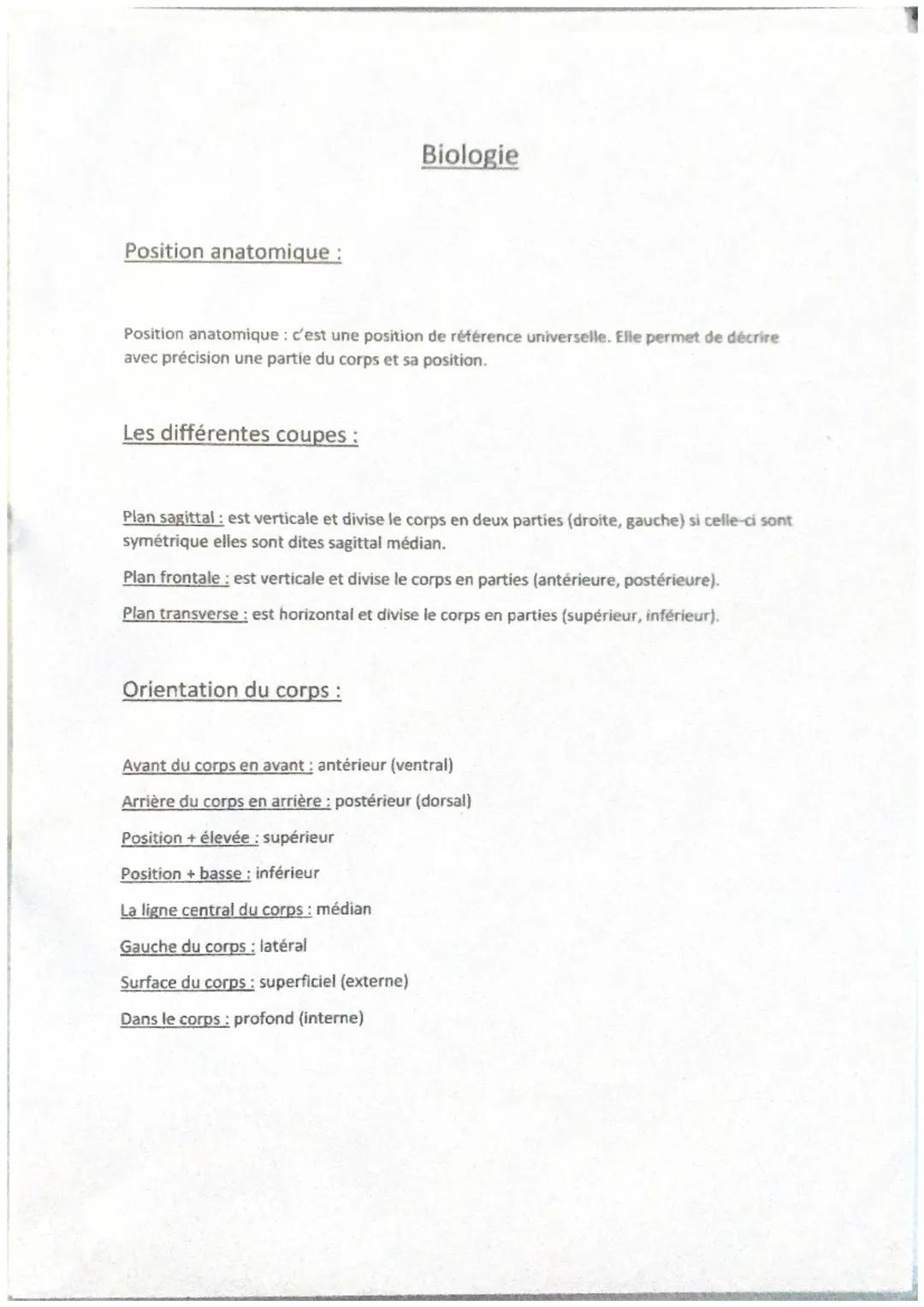 Premier chapitre biologie 