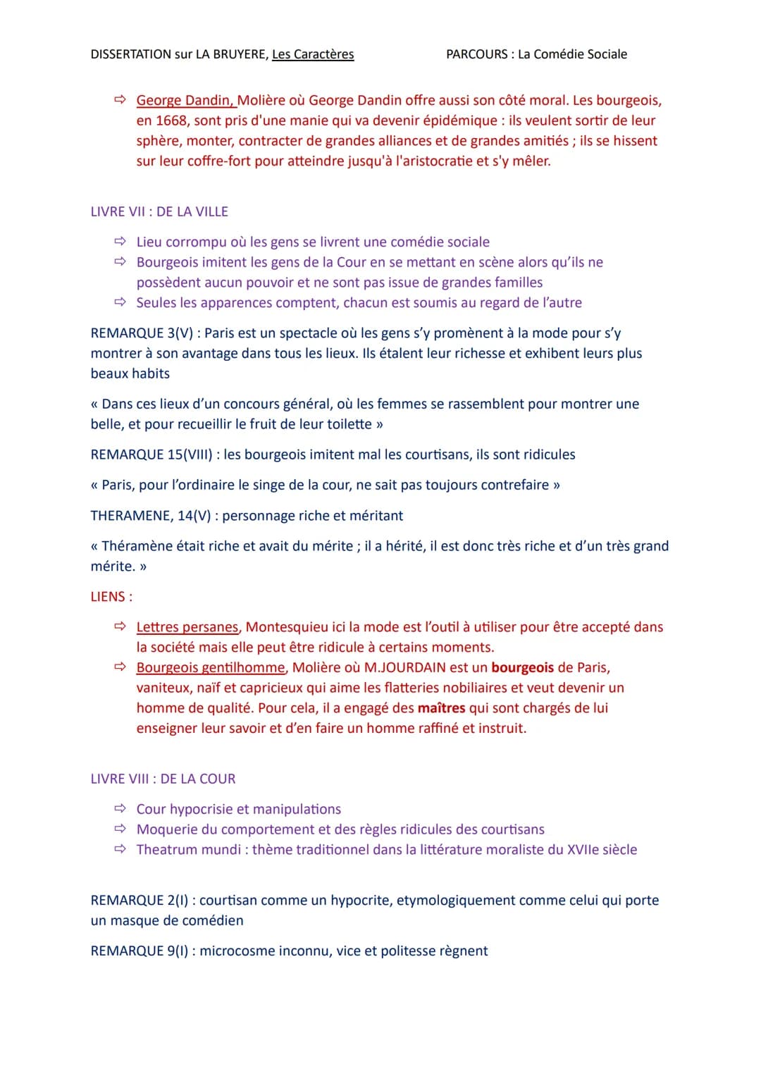 DISSERTATION sur LA BRUYERE, Les Caractères
PARCOURS: La Comédie Sociale
INTRODUCTION
Contrairement au proverbe connu « l'habit ne fait pas 
