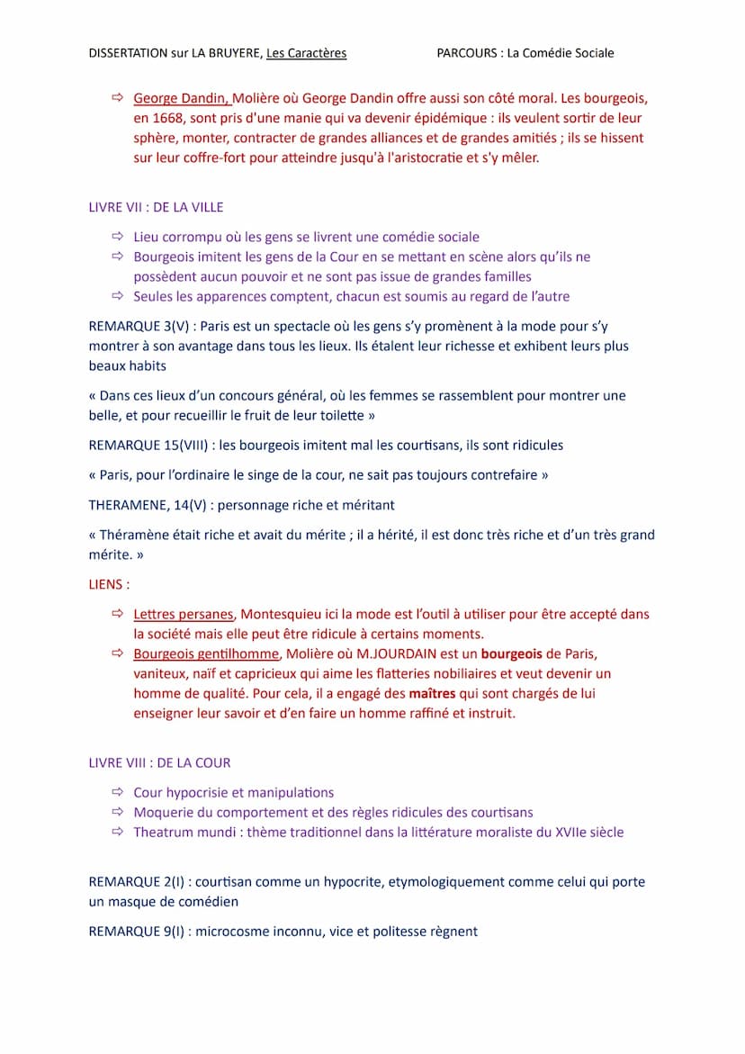 DISSERTATION sur LA BRUYERE, Les Caractères
PARCOURS: La Comédie Sociale
INTRODUCTION
Contrairement au proverbe connu « l'habit ne fait pas 
