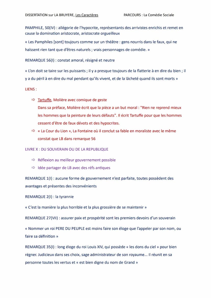 DISSERTATION sur LA BRUYERE, Les Caractères
PARCOURS: La Comédie Sociale
INTRODUCTION
Contrairement au proverbe connu « l'habit ne fait pas 