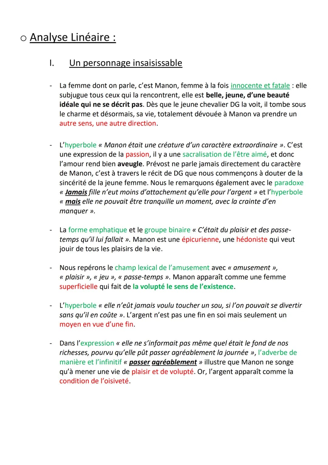 ORAL-TEXTE 1: MANON LESCAUT : « Manon était
une créature... par une cruelle nécessité »
o Introduction :
1. ŒUVRE : Manon Lescaut est un rom