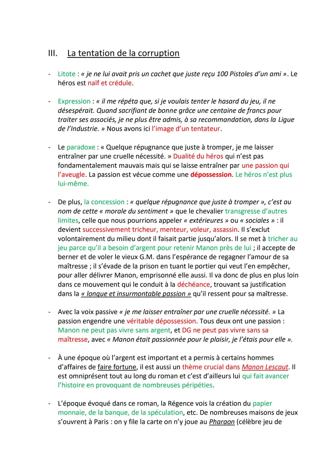 ORAL-TEXTE 1: MANON LESCAUT : « Manon était
une créature... par une cruelle nécessité »
o Introduction :
1. ŒUVRE : Manon Lescaut est un rom