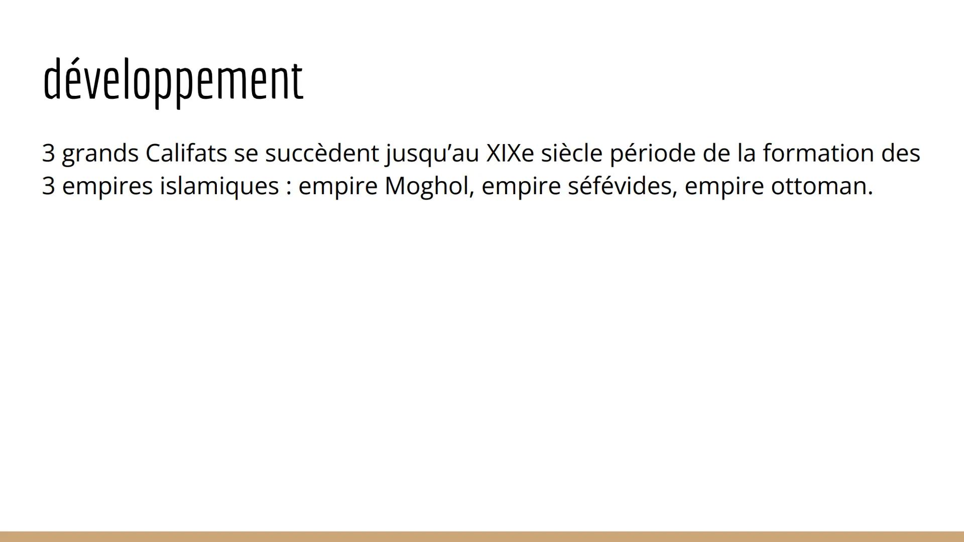 L'islam L'origine
L'islam naît dans la péninsule arabique à la Mecque au VIIème siècle sous
l'impulsion du prophète Mahomet. Il serait né en