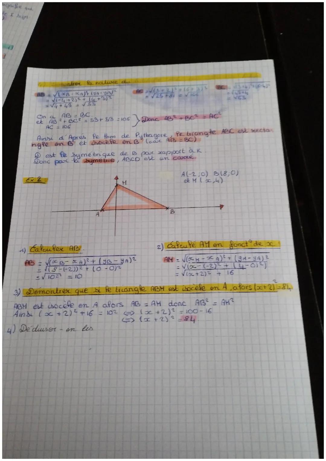نے کستان کی موت
chap
Couselonce du milieu d'un segment
Exemple du Don
Т
On peut supposes que le triangle ABC est sectangle
isocié et que le 