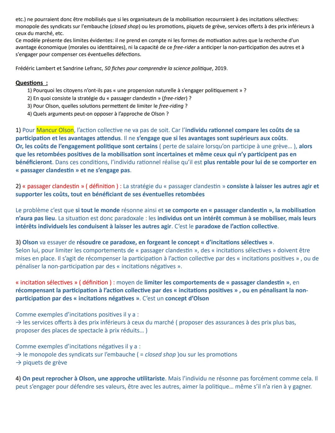 Chapitre 1 - Comment expliquer l'engagement politique dans les sociétés
démocratiques ?
A la fin du chapitre, vous devez être capable de :
C