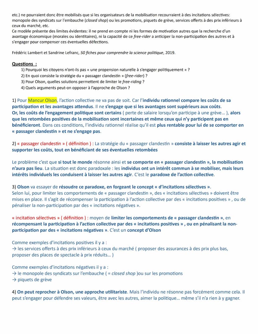Chapitre 1 - Comment expliquer l'engagement politique dans les sociétés
démocratiques ?
A la fin du chapitre, vous devez être capable de :
C