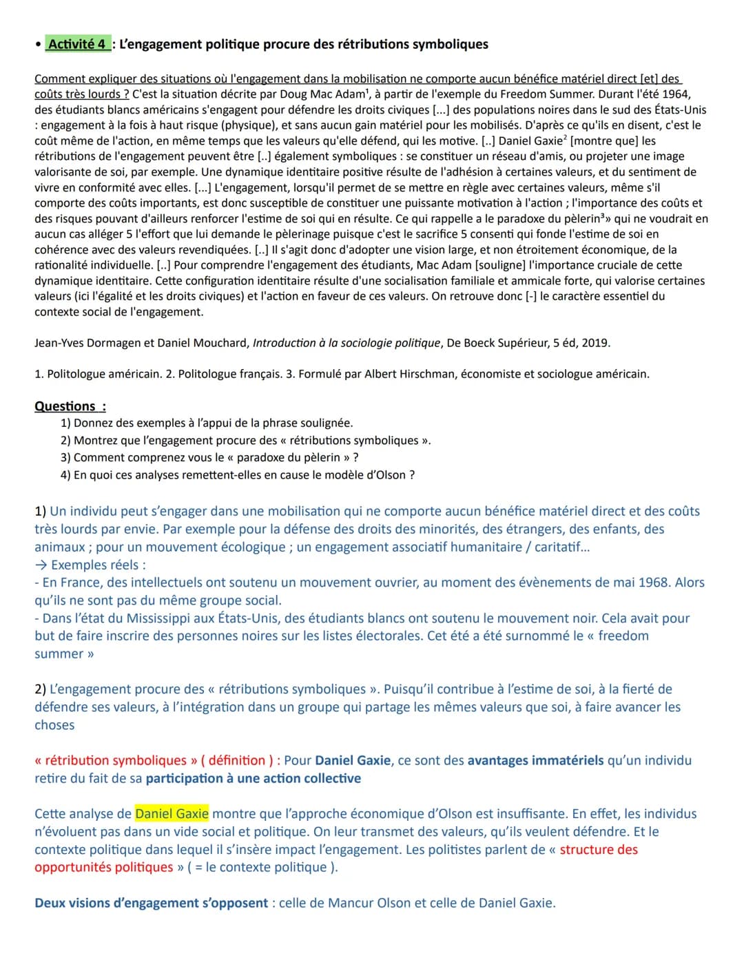 Chapitre 1 - Comment expliquer l'engagement politique dans les sociétés
démocratiques ?
A la fin du chapitre, vous devez être capable de :
C