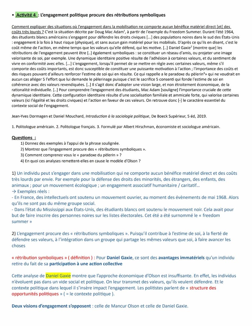 Chapitre 1 - Comment expliquer l'engagement politique dans les sociétés
démocratiques ?
A la fin du chapitre, vous devez être capable de :
C