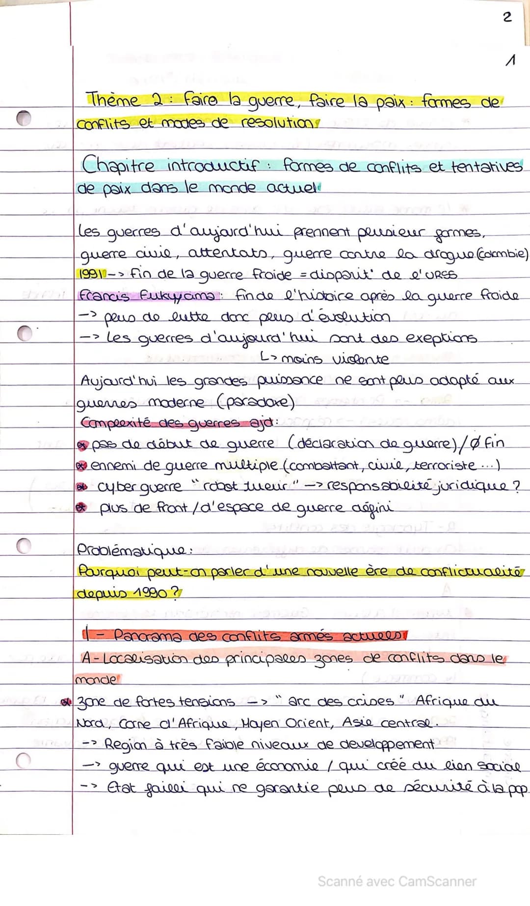 O
Theme 2 faire la guerre, faire la paix : formes de
Conflits et modes de resolution
2
Chapitre introductif: formes de conflits et tentative