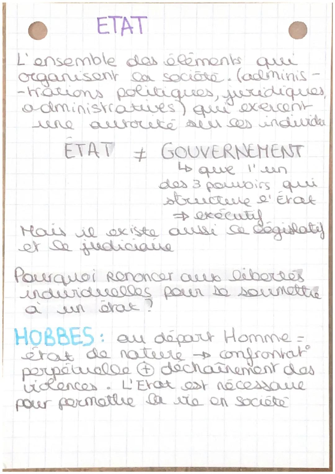 ETAT
L'ensemble des éléments que
organisent ca société. (adminis
-trations politiques, juridiques,
administratives) que exercent
autorité se