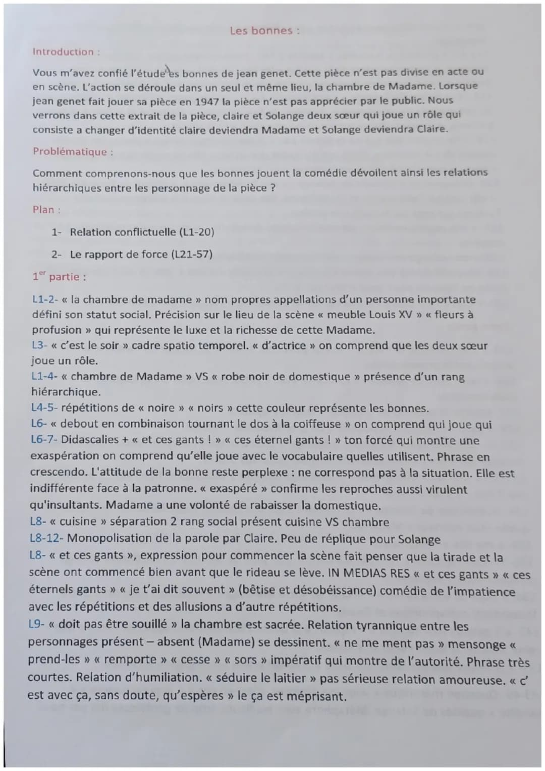 Parcours: Spectacle et comédie
Quand le déguisement dévoile (2)
1
5
10
15
20
25
40
30
35
Genet, Les Bonnes (1947)
(scène d'exposition)
2.5
C