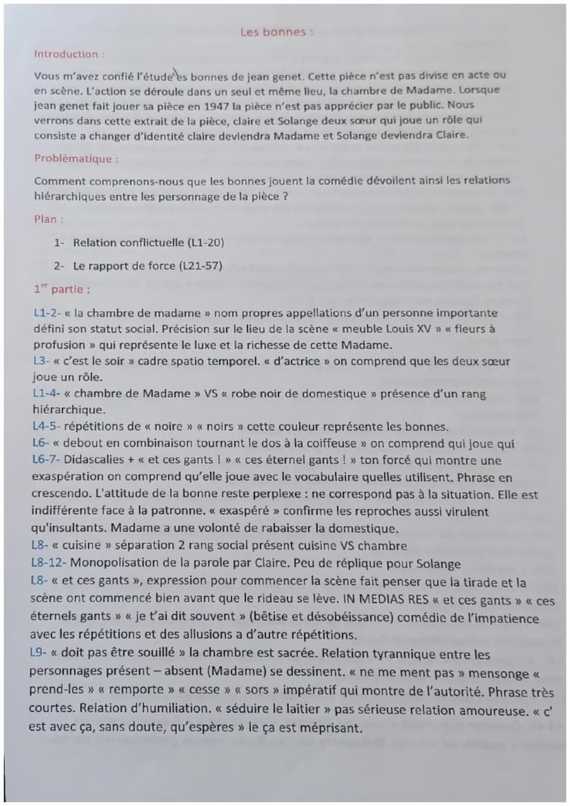Parcours: Spectacle et comédie
Quand le déguisement dévoile (2)
1
5
10
15
20
25
40
30
35
Genet, Les Bonnes (1947)
(scène d'exposition)
2.5
C