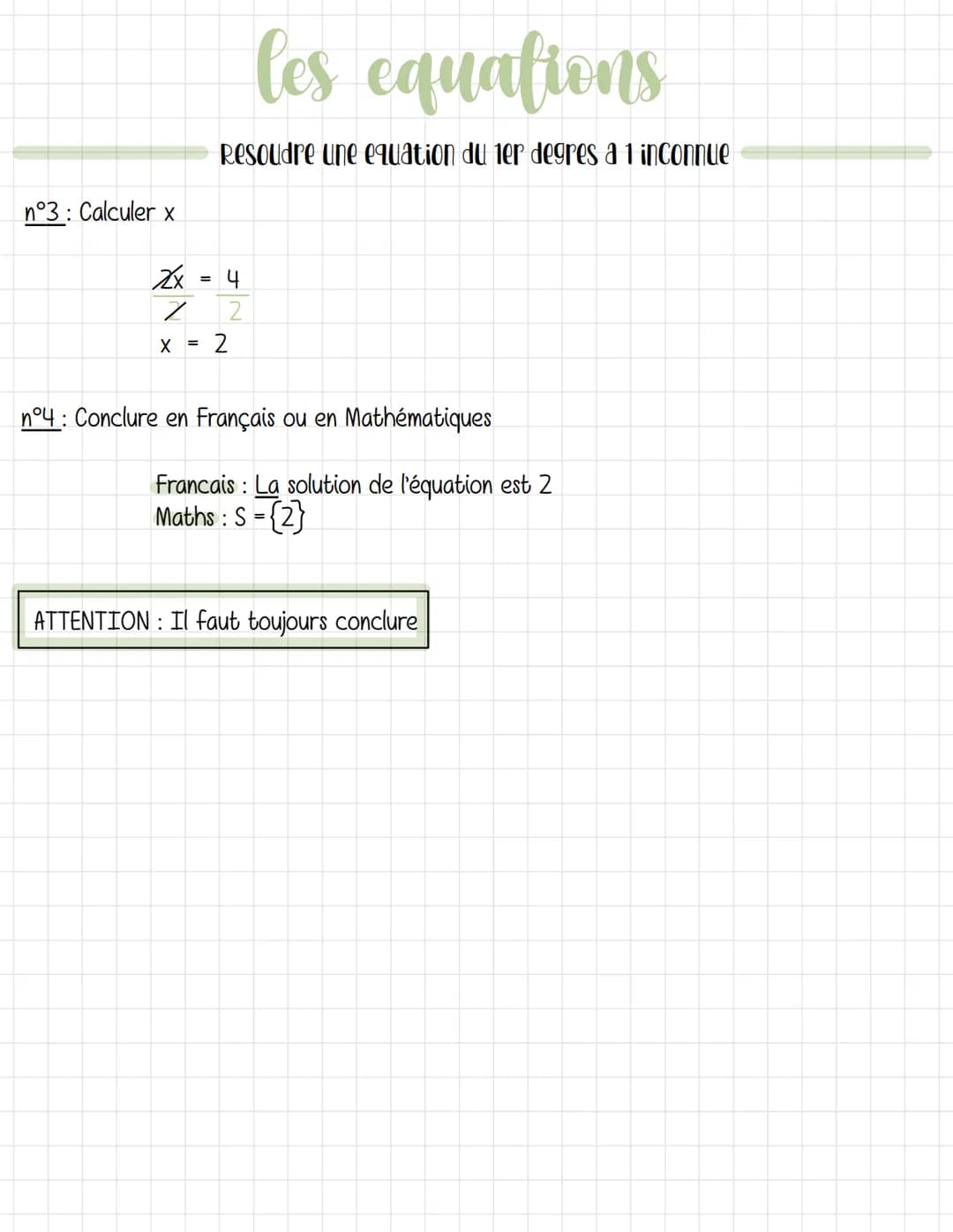 les equations
La notion d'equation
Définition: Une équation est une égalité contenant un ou plusieurs nombres inconnus désignés
par des lett