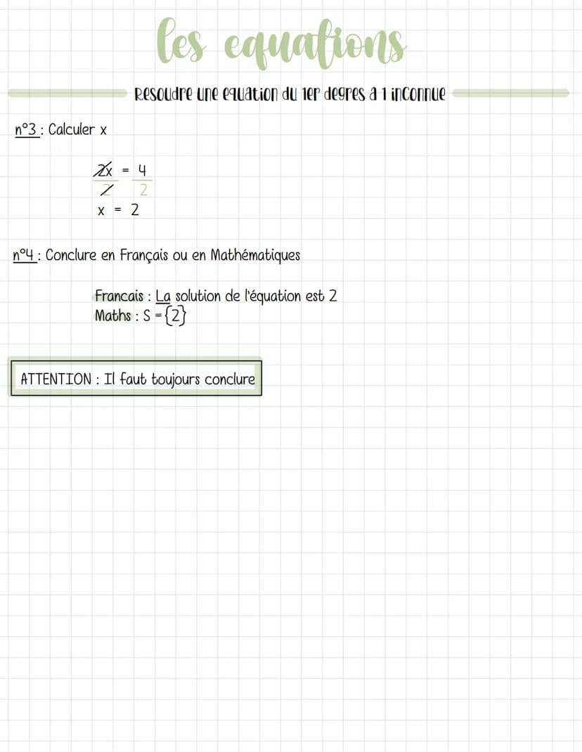 les equations
La notion d'equation
Définition: Une équation est une égalité contenant un ou plusieurs nombres inconnus désignés
par des lett