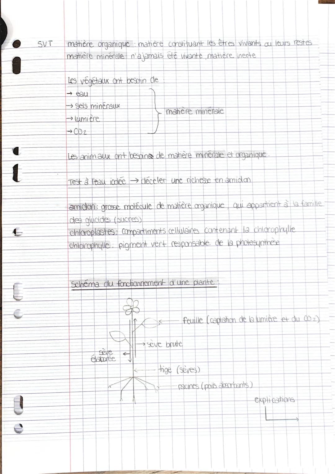 [
€
SVT
matière organique : matière constituant les êtres vivants ou leurs restes.
matière minérale: n'a jamais été vivante, matière inerte
