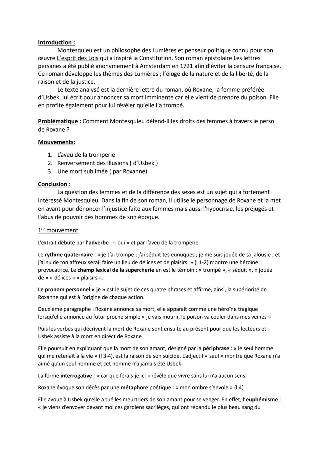 Introduction :
Montesquieu est un philosophe des Lumières et penseur politique connu pour son
œuvre L'esprit des Lois qui a inspiré la Const