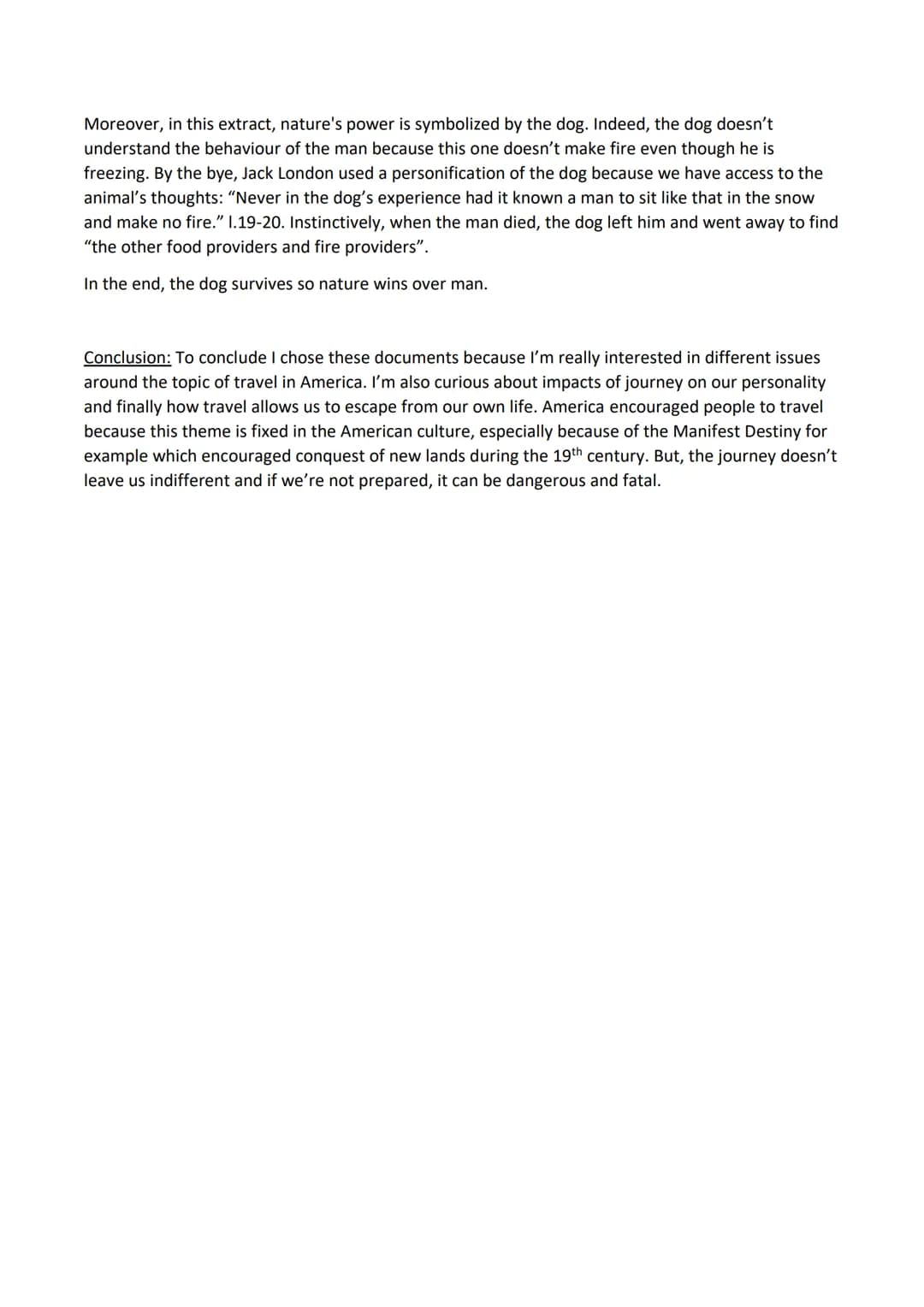 Introduction:
TEXT PORTFOLIO
Today I'm going to present you my portfolio. It raises the issue of the representation of
travel in the America