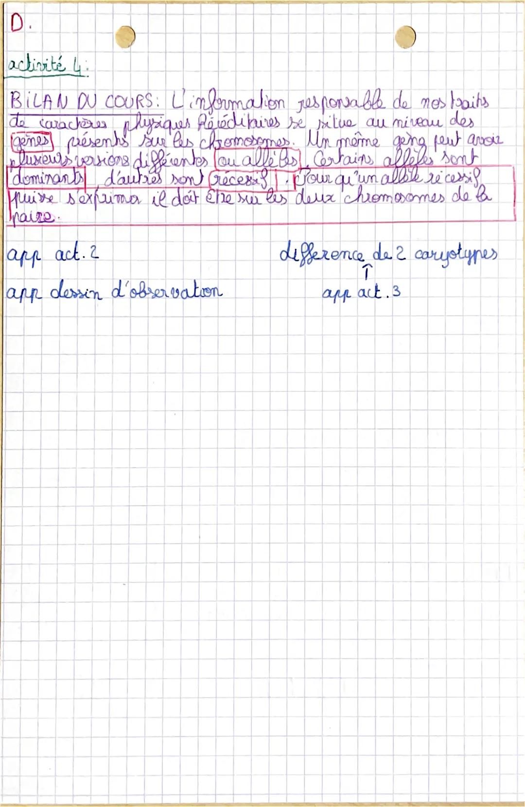 S.V.T

chap 1: diverse té et stabilité génétique des êtres vivants

A. Nos caractères physiques sont Reriditaires

activate n

BILAN DUCOURS