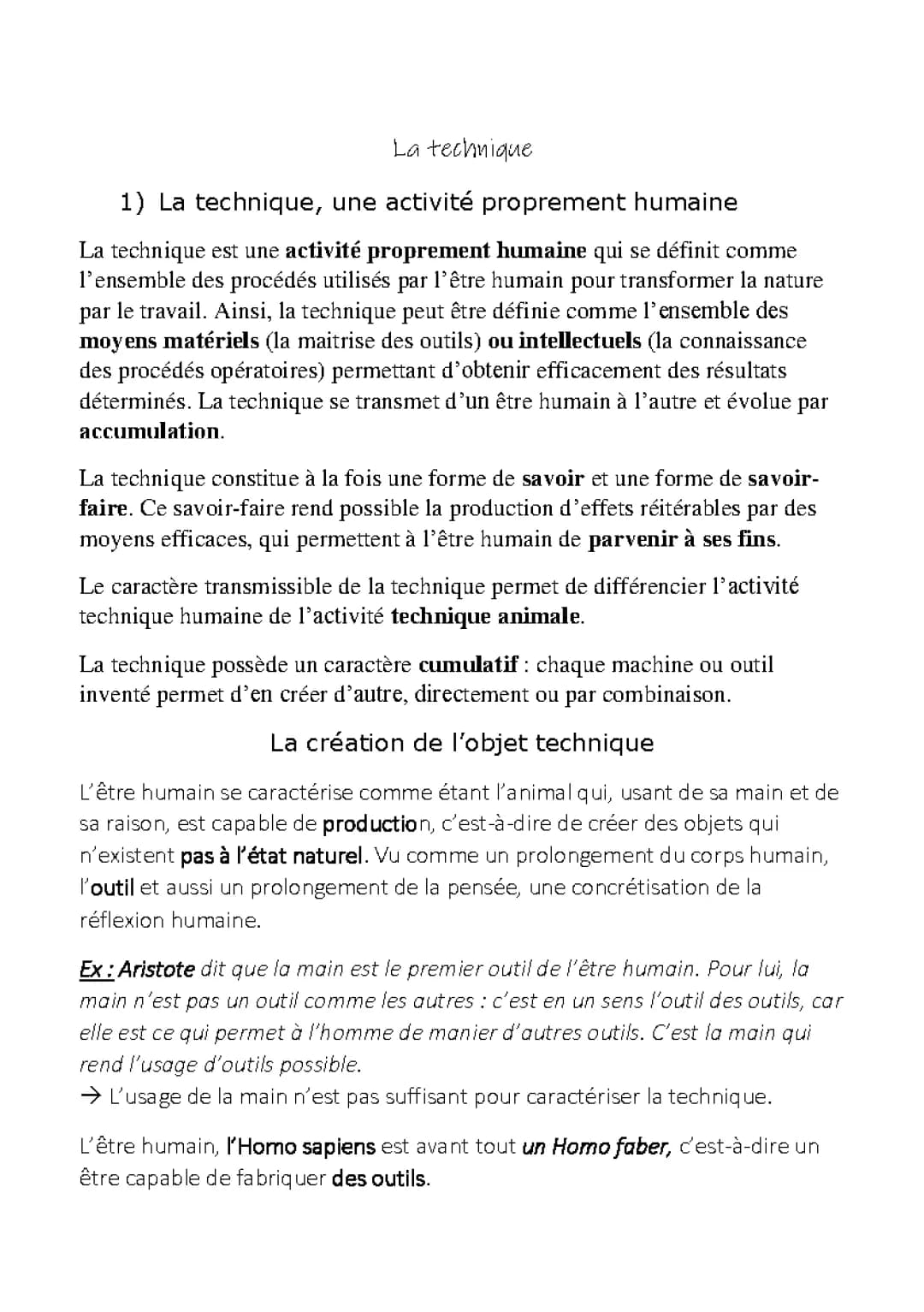 La Technique en Philosophie - Terminale: Introduction et Sujet Corrigé