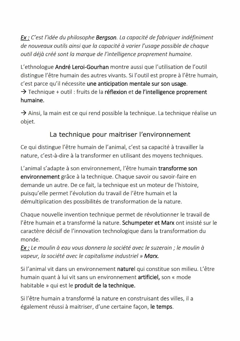 La technique
1) La technique, une activité proprement humaine
La technique est une activité proprement humaine qui se définit comme
l'ensemb