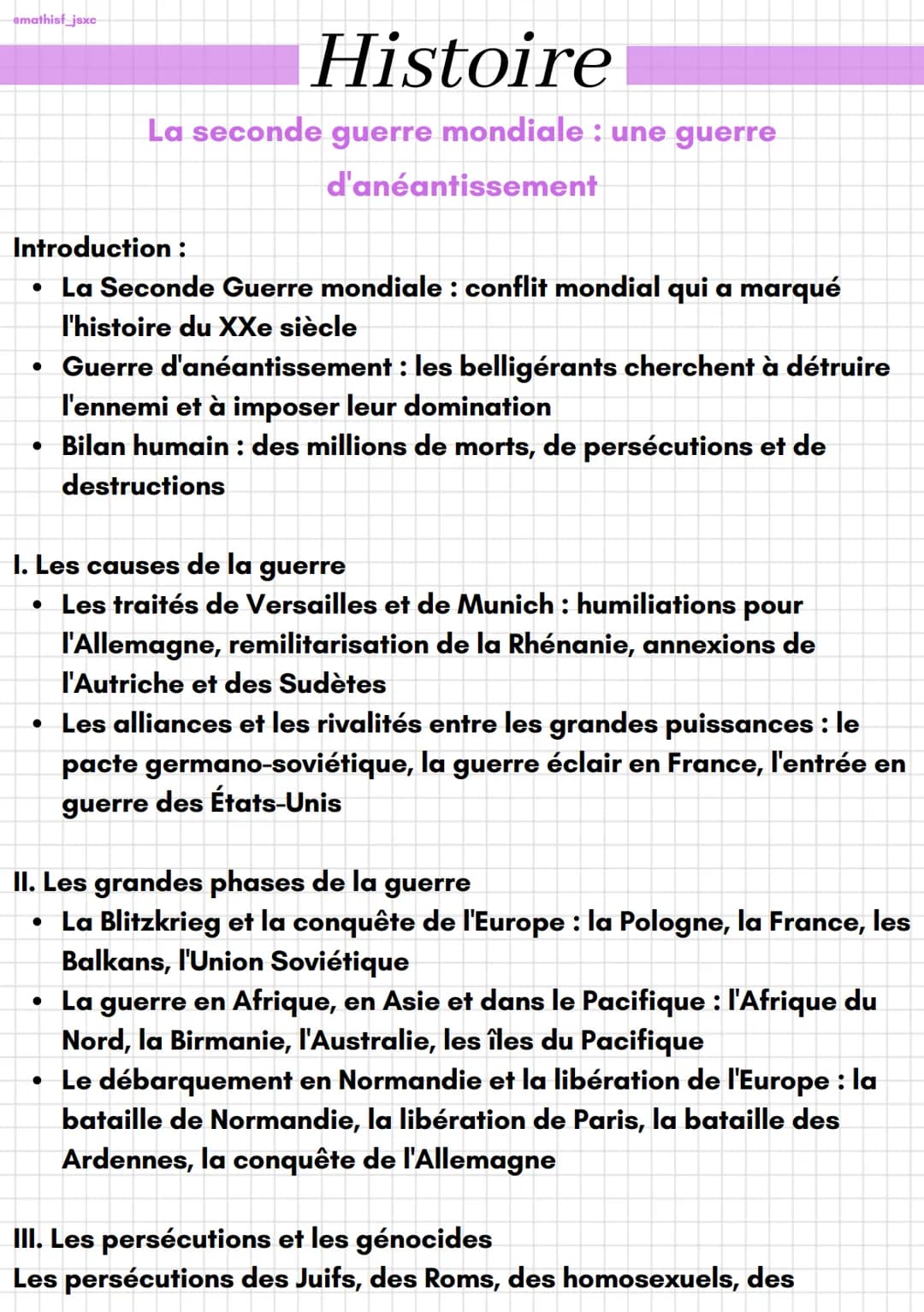emathisf_jsxc
Introduction :
• La Seconde Guerre mondiale : conflit mondial qui a marqué
l'histoire du XXe siècle
• Guerre d'anéantissement 