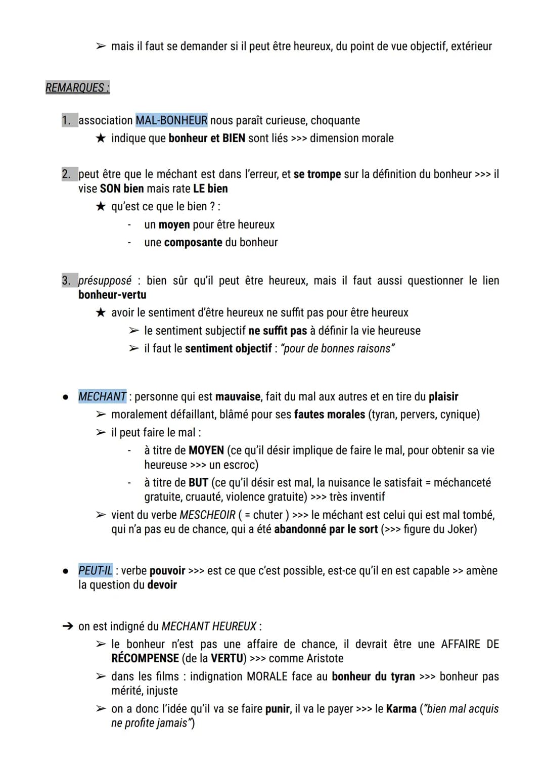 1. LA NOTION DE BONHEUR
A. DU TERME AU CONCEPT
Le bonheur
BON = bonne / HEUR = chance (ancien français) >>> la bonne chance
➤ les "porte-bon