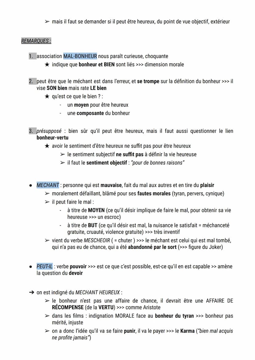 1. LA NOTION DE BONHEUR
A. DU TERME AU CONCEPT
Le bonheur
BON = bonne / HEUR = chance (ancien français) >>> la bonne chance
➤ les "porte-bon