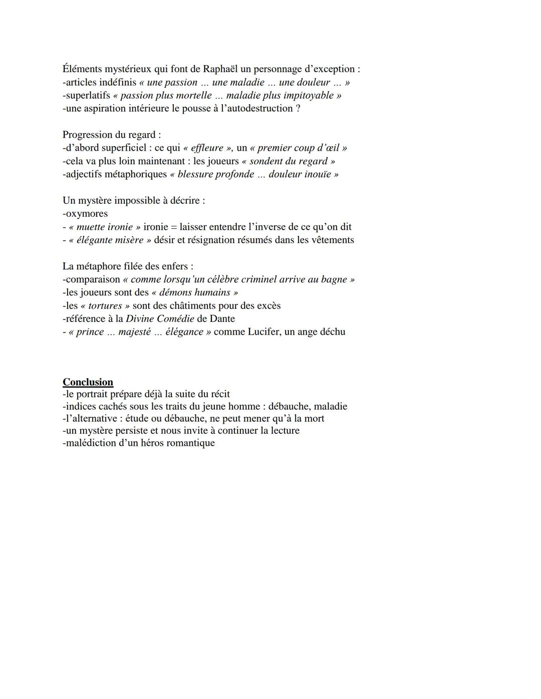 Balzac, La Peau de chagrin
Explication linéaire - Le portrait de Raphaël
Extrait étudié
Au premier coup d'œil les joueurs lurent sur le visa