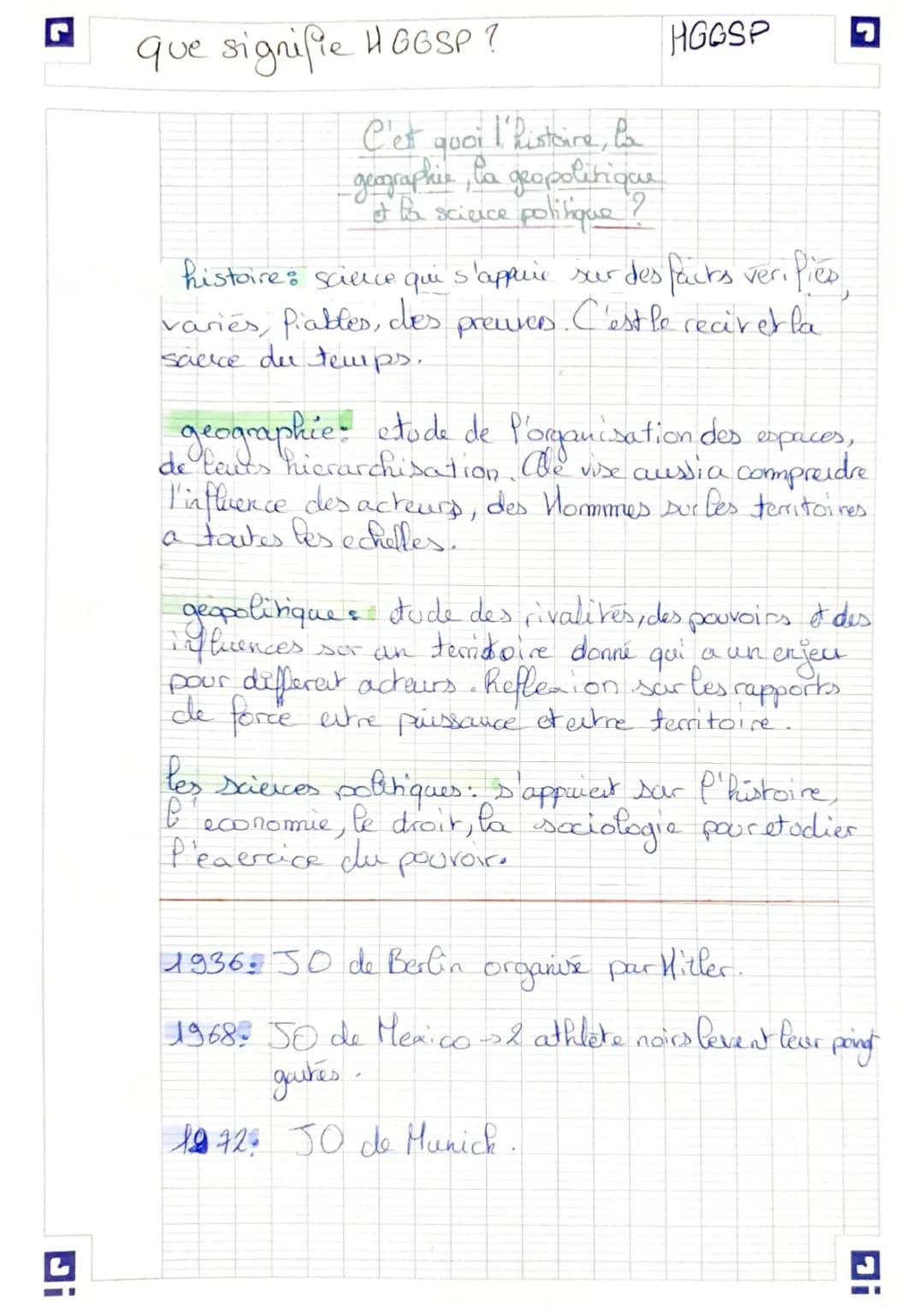 que signifie HGGSP