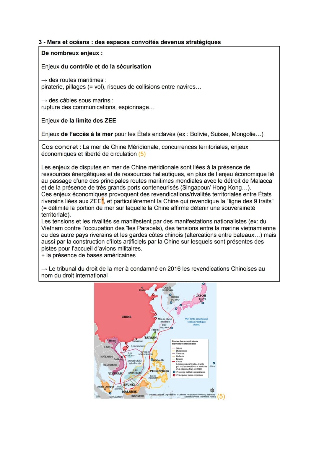 THÈME 1: MERS ET OCÉANS AU COEUR DE LA MONDIALISATION
CHAPITRE 1: vecteurs essentiels de la mondialisation, entre appropriation, protection 