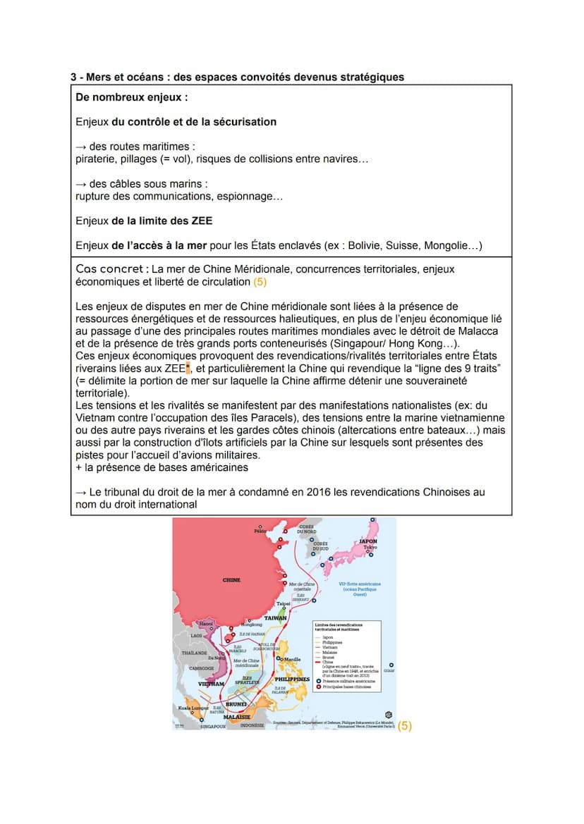 THÈME 1: MERS ET OCÉANS AU COEUR DE LA MONDIALISATION
CHAPITRE 1: vecteurs essentiels de la mondialisation, entre appropriation, protection 
