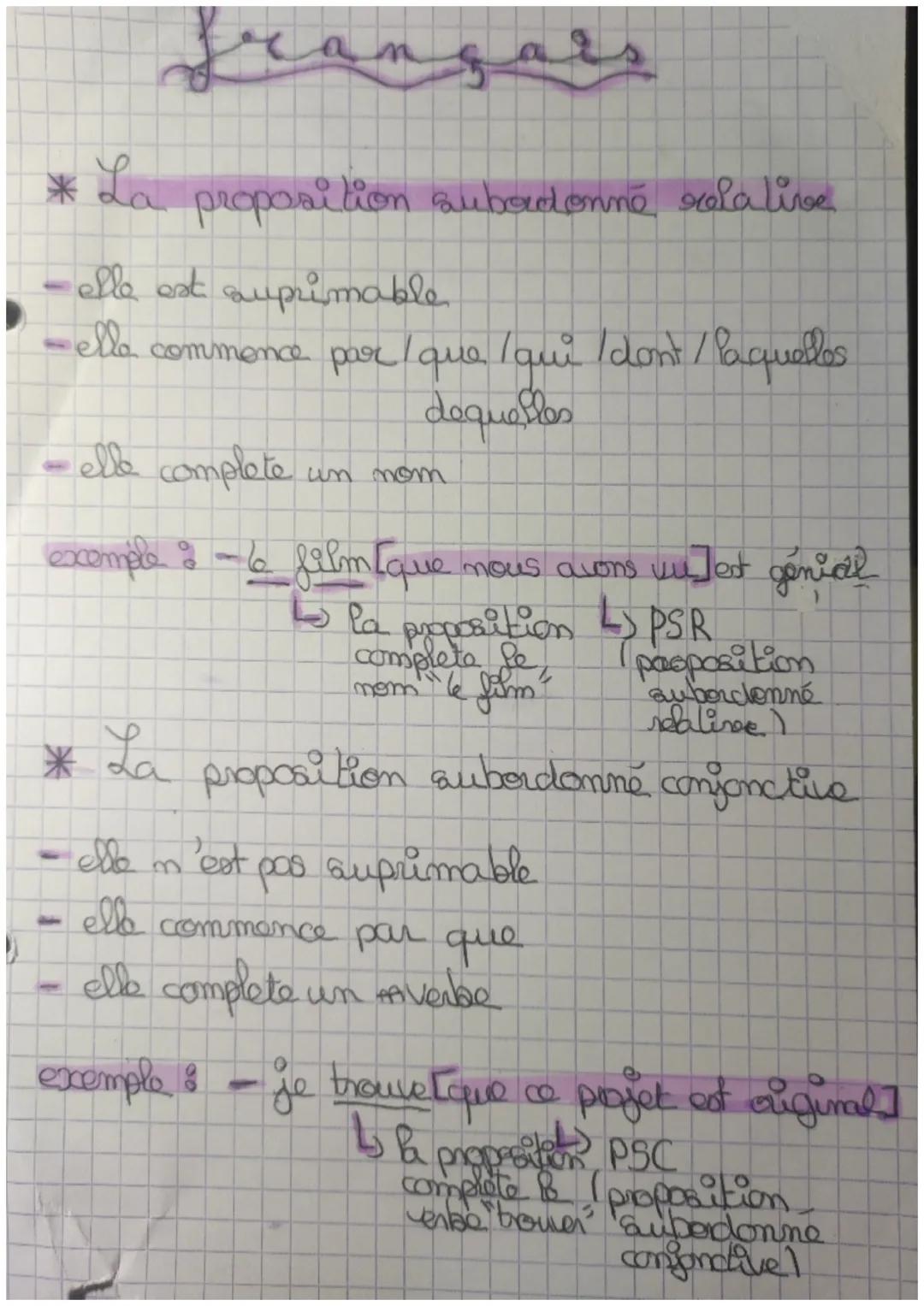 frangars
*La
-elle est auprimable
ella commence par / que / qui / don't/ aquellos
dequelles
proposition subordonne relative
-elle complete u