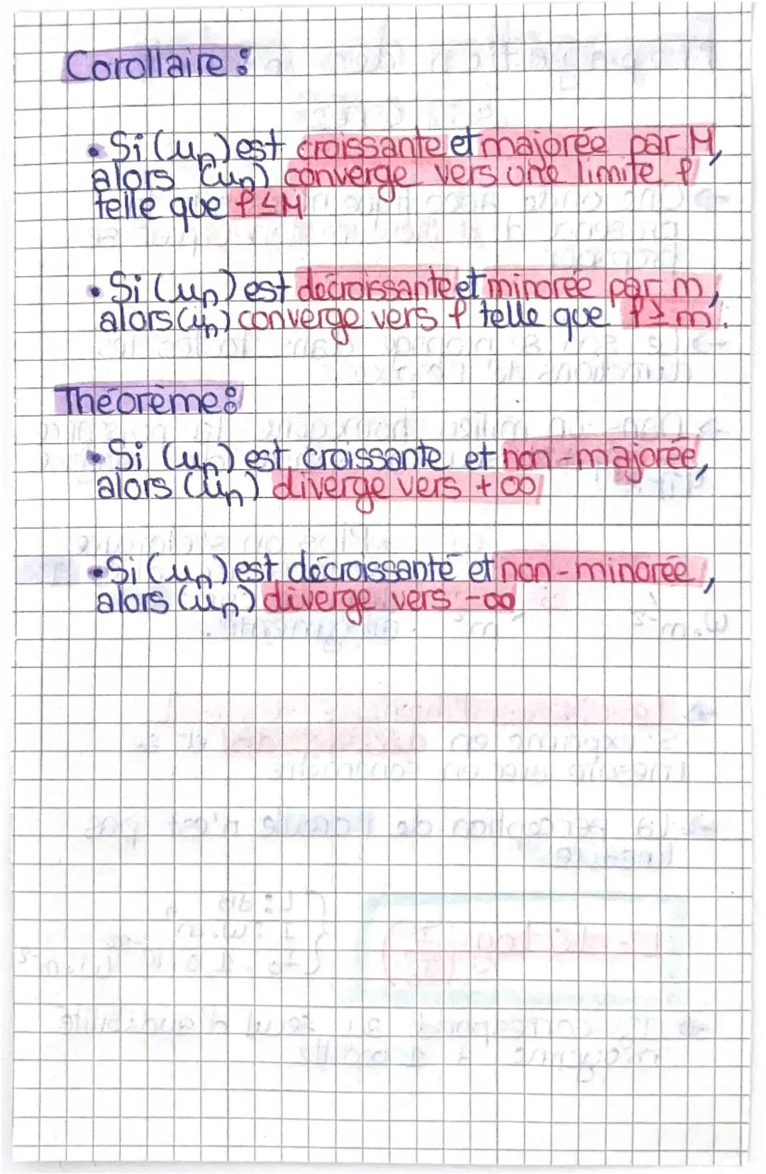 Limites de Suites
Suites convergentes:
$\implies$ (u<sub>n</sub>) tend vers P, qd n
tend vers +∞
$\implies$ lim<sub>n→+∞</sub> u<sub>n</sub>