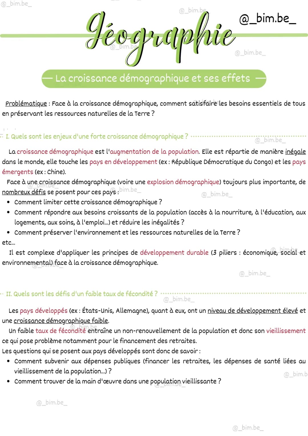 @_bim.be_
géographie
La croissance démographique et ses effets
@_bim.be_
@_bim.be_
Problématique : Face à la croissance démographique, comme