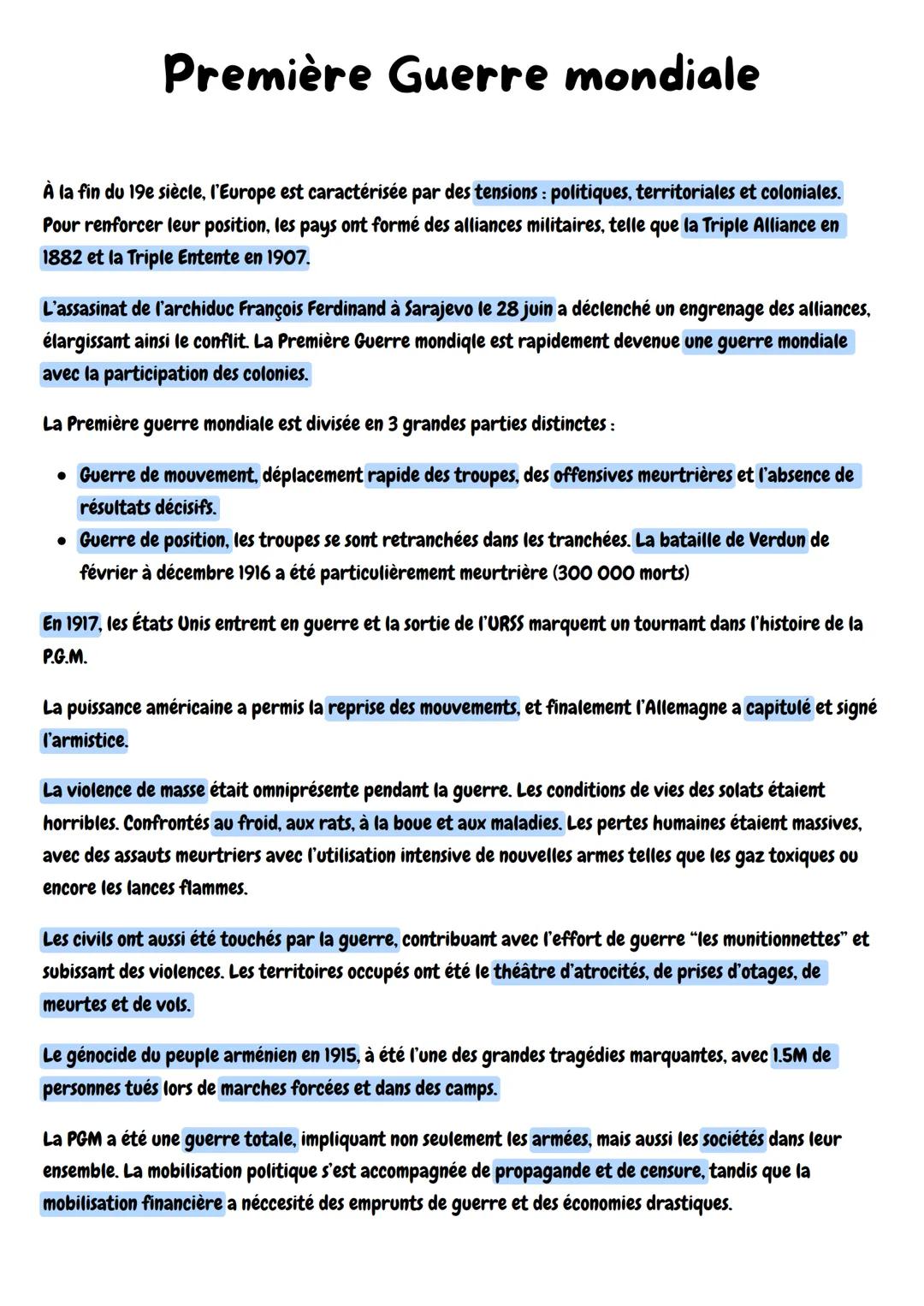 Première Guerre mondiale
À la fin du 19e siècle, l'Europe est caractérisée par des tensions: politiques, territoriales et coloniales.
Pour r