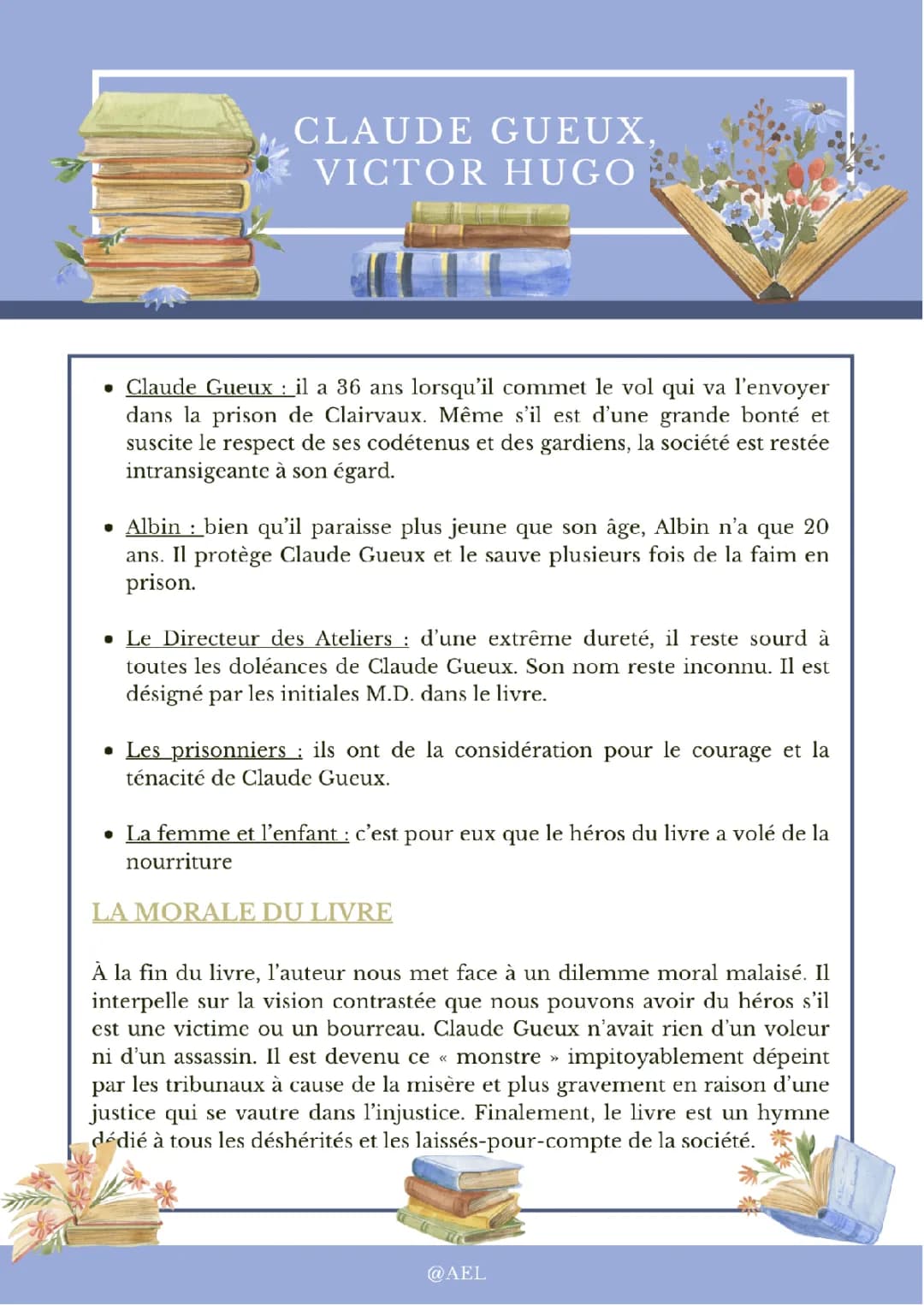 Claude Gueux de Victor Hugo : Analyse, Résumé et Questionnaire de Lecture Corrigé