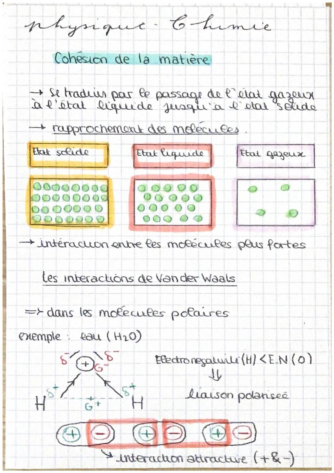 physique-Chimie

Cohésion de la matière

→ se tradies par le passage de l'etat gazeux
à l'état liquide jusqu'à l' etal solide

→rapprochemen