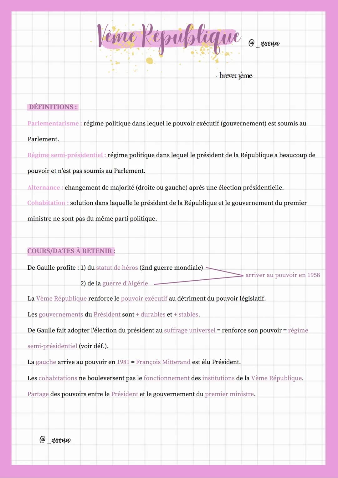 Parlement.
Veme Republique
-brevet 3ème-
DÉFINITIONS:
Parlementarisme régime politique dans lequel le pouvoir exécutif (gouvernement) est so