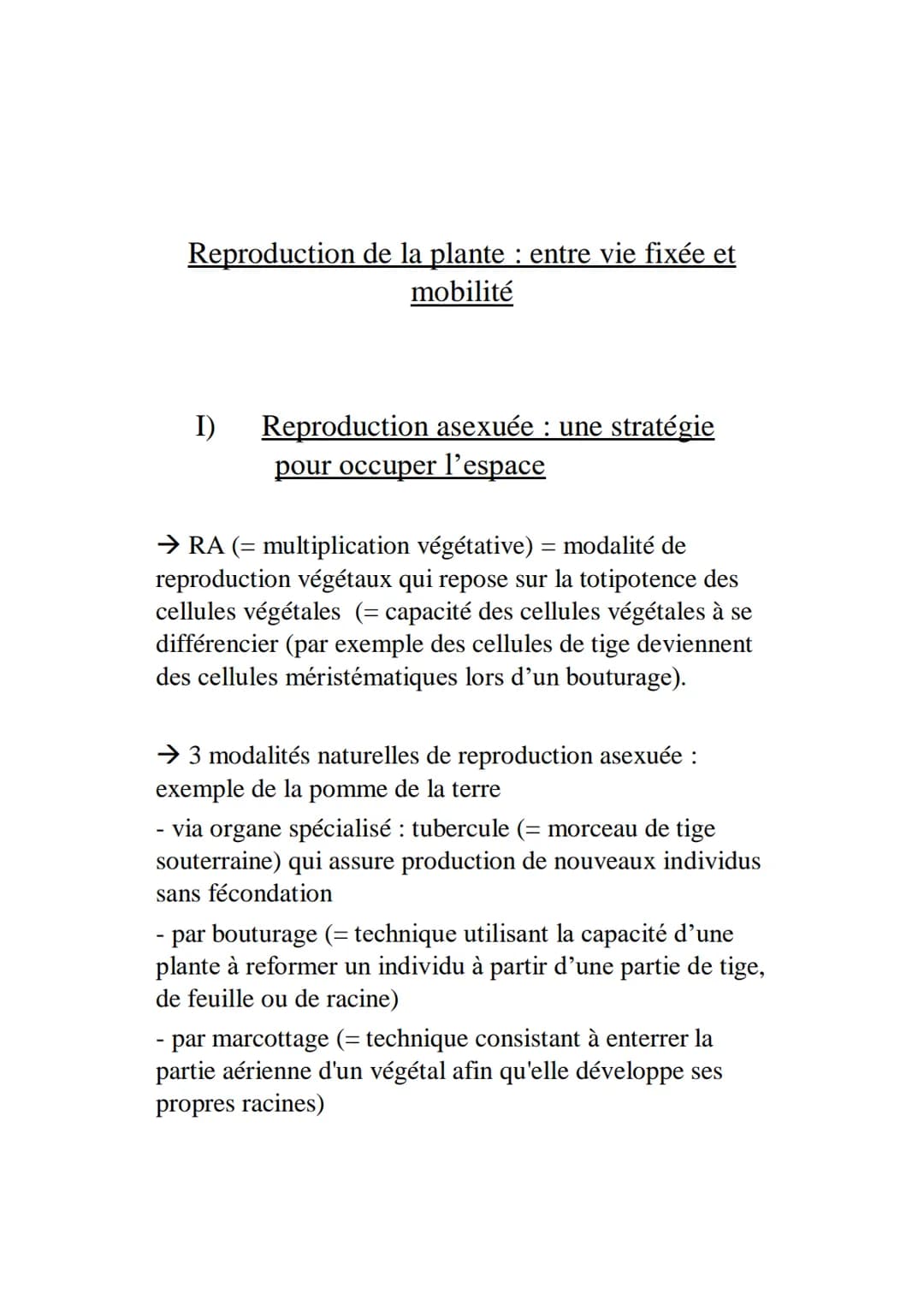 L’organisation fonctionnelle des plantes à fleurs
Plantes à fleurs = angiospermes ‡ gymnospermes (gymno
= nu) = conifères
Possèdent 2 systèm