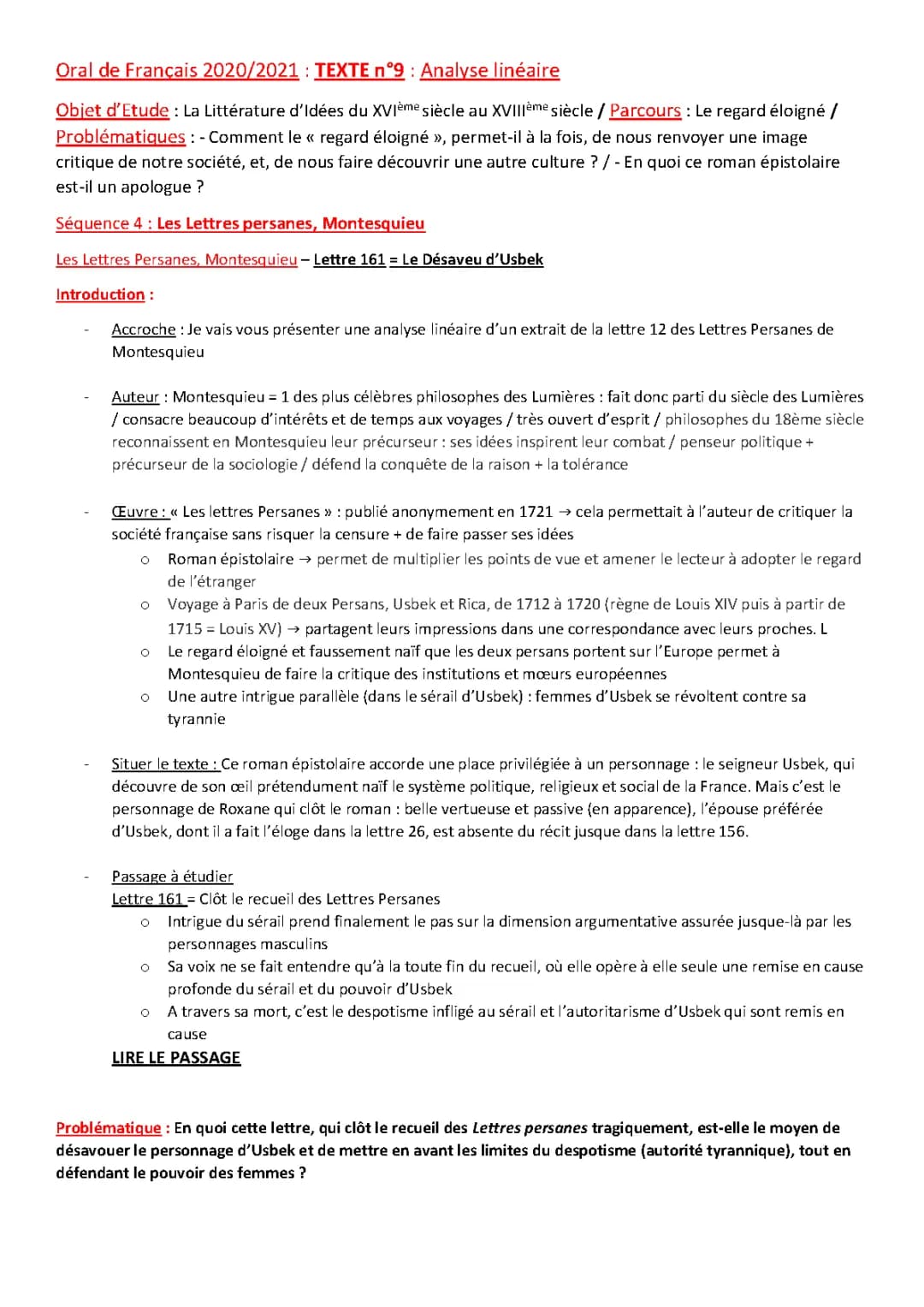 Lettres Persanes : Lettre 161 et Autres - Resumé et Analyse pour les Enfants