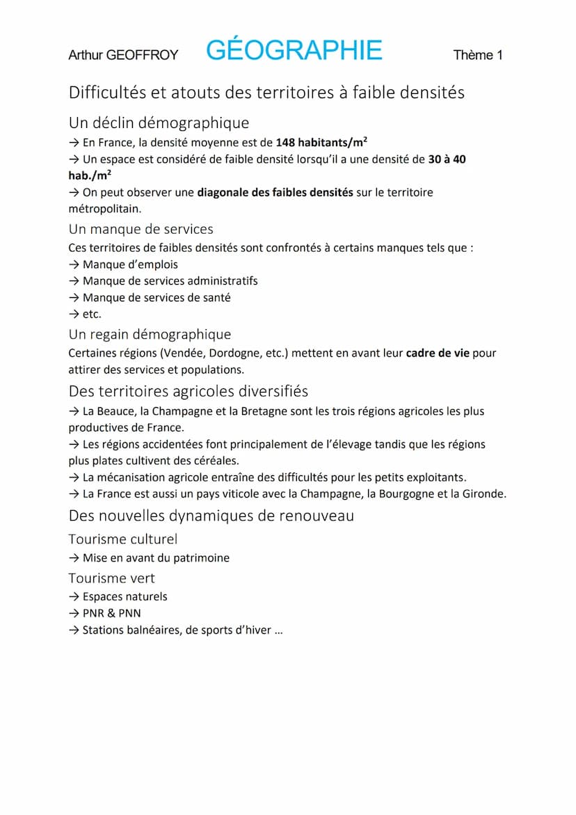 GÉOGRAPHIE
Dynamiques territoriales de la France
Métropolitaine
Arthur GEOFFROY
Les aires urbaines
Une aire urbaine se décompose en trois pa