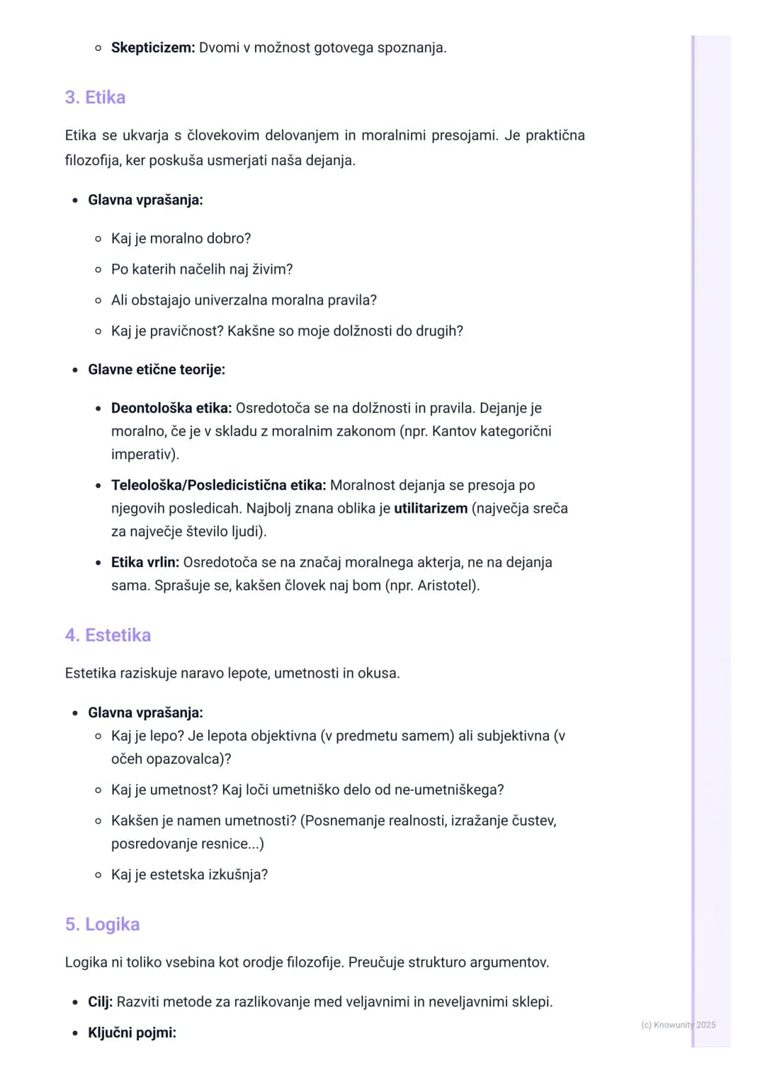 # Glavne filozofske discipline

Uvod v filozofske discipline

Filozofija ni eno samo področje, ampak se deli na več vej ali disciplin. Vsaka