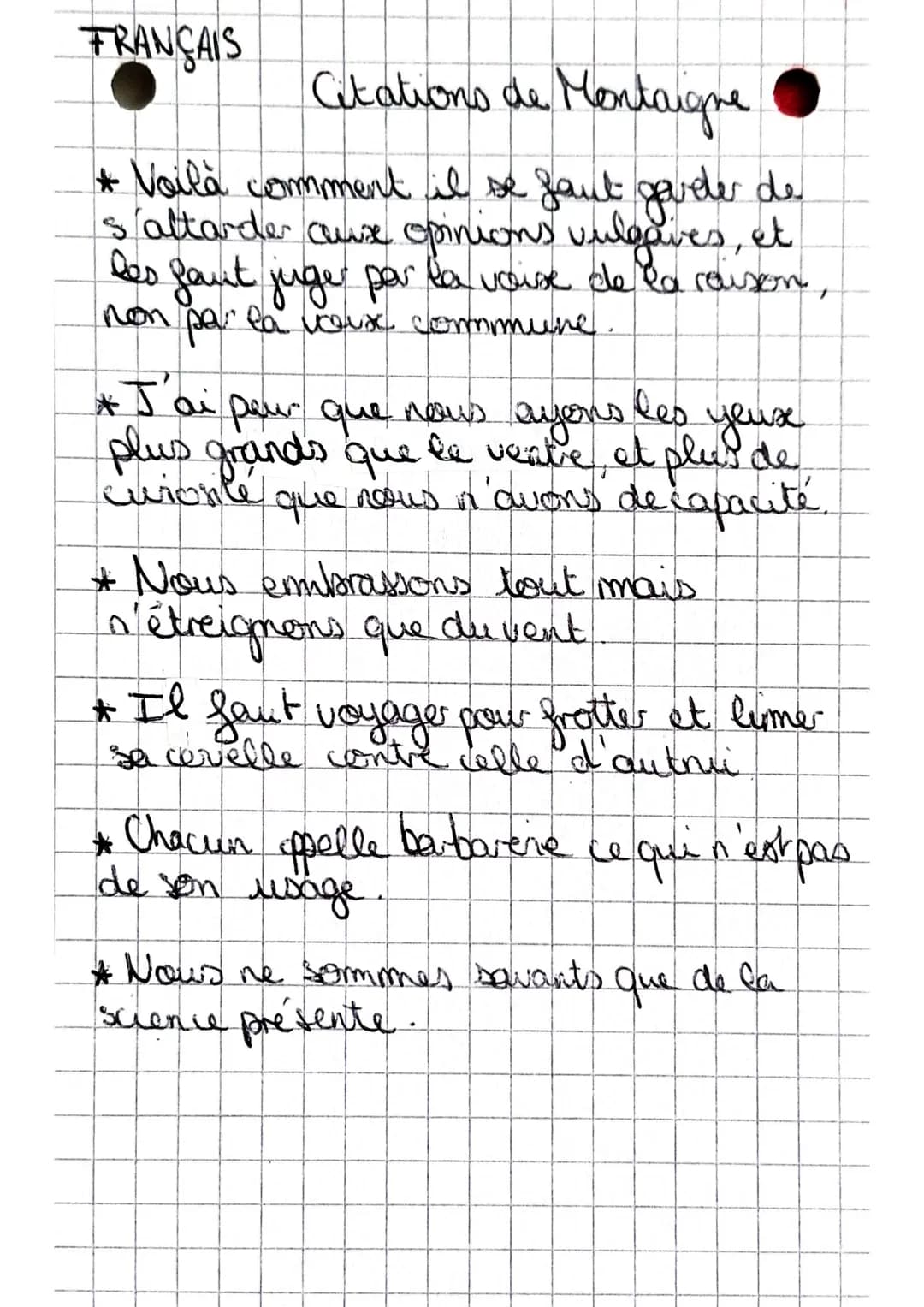 Montaigne
* Siecle et courant : 16ª Humaniste
* Date lieu naissance, classe socio: 28 février
1533 à S" Michel de Montaigne, Noblesse /
Boug