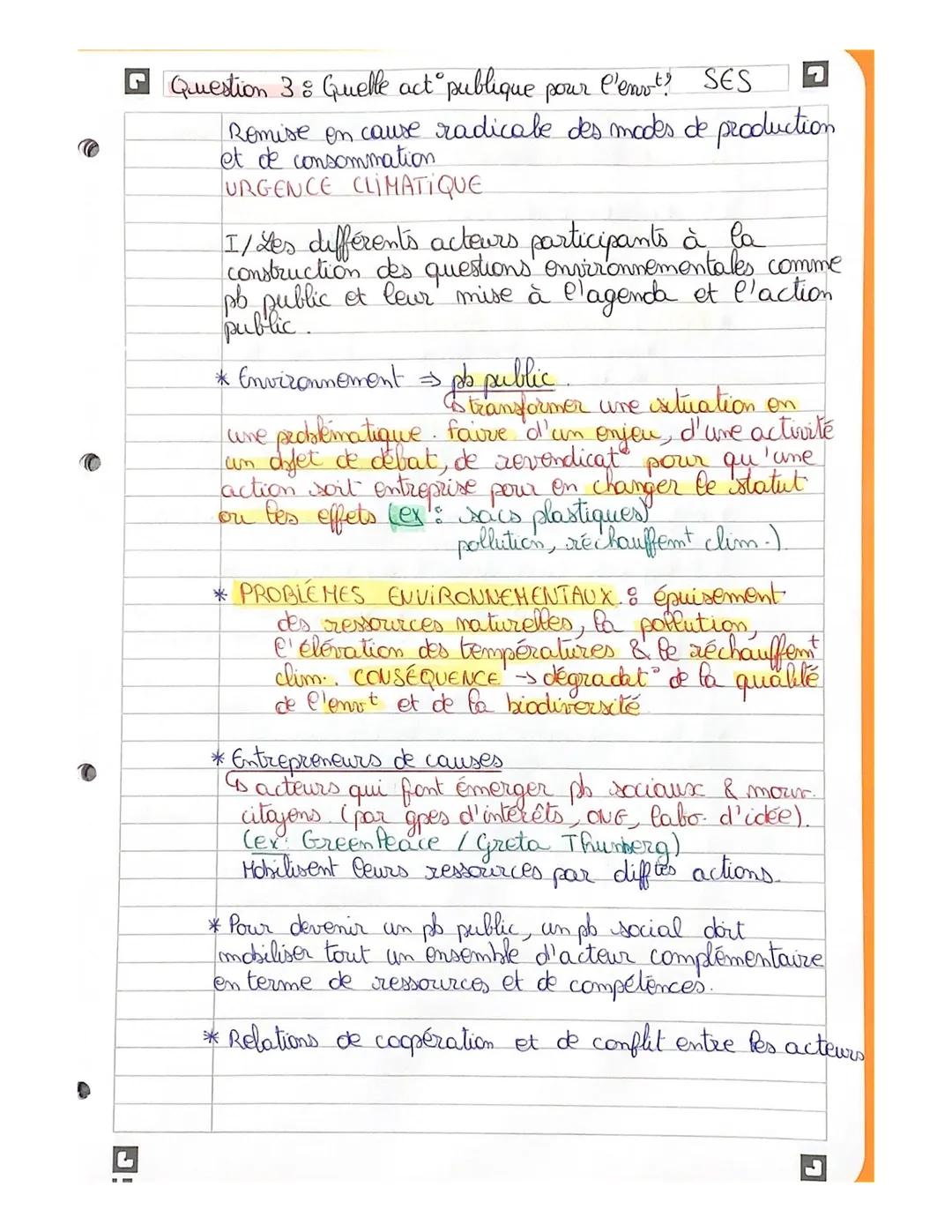 □ Question 3 & Quelle act publique
pour
l'ent? SES
Romise on cause radicale des modes de production
et de consommation
URGENCE CLIMATIQUE
L
