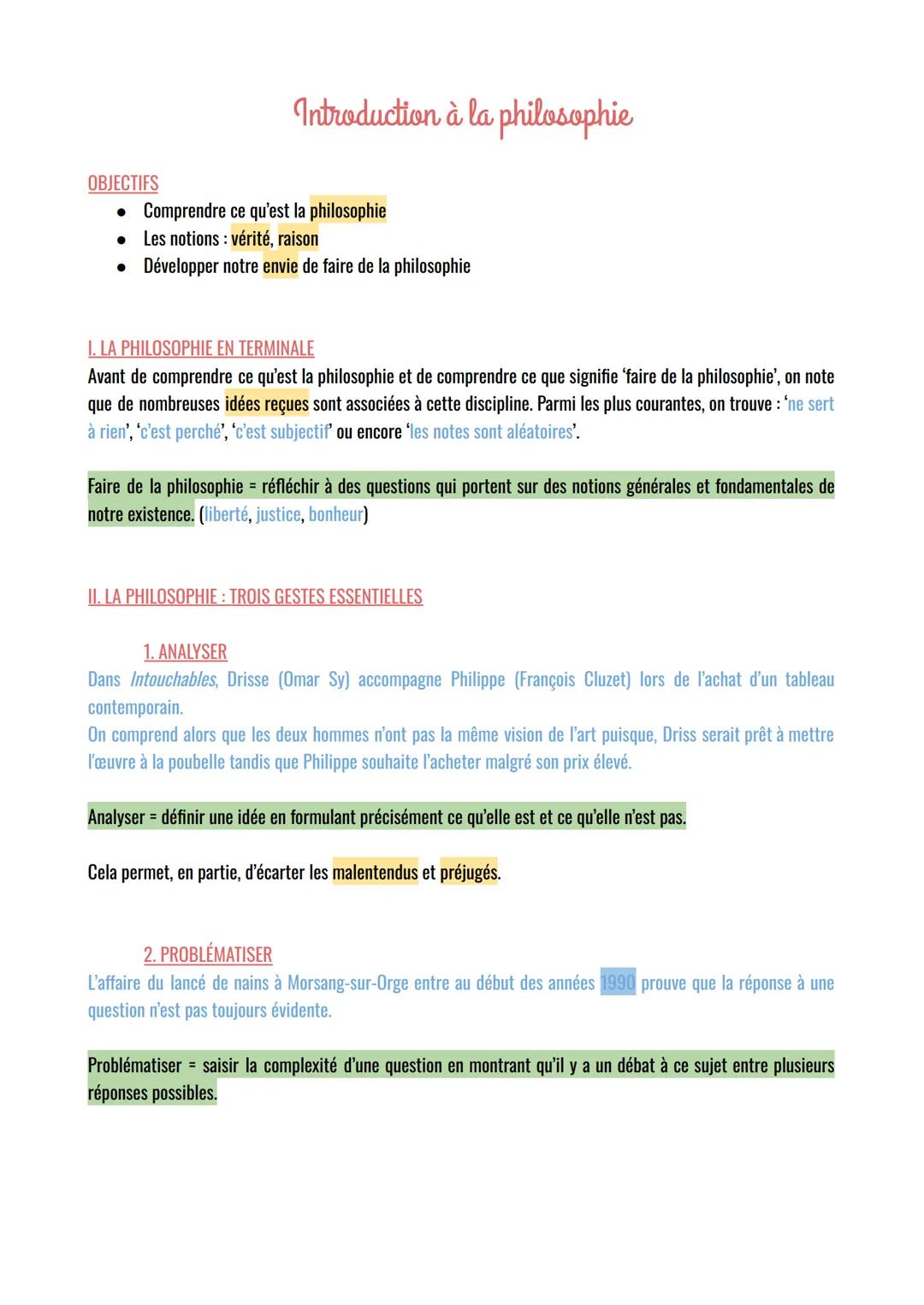 Introduction à la philosophie
OBJECTIFS
• Comprendre ce qu'est la philosophie
• Les notions: vérité, raison
• Développer notre envie de fair